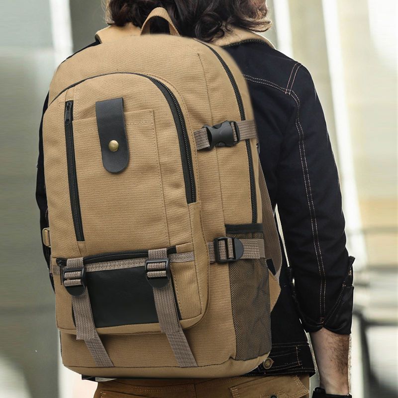 Extra Large Capacity Men's Canvas Backpack Oversized Travel Luggage Backpack