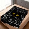Modern Black Cat Polka Dots Cute Abstract Fashion Soft Warm Plush Blanket Dorm Sofa Living Room Hogar Bedroom Gift Home Flannel