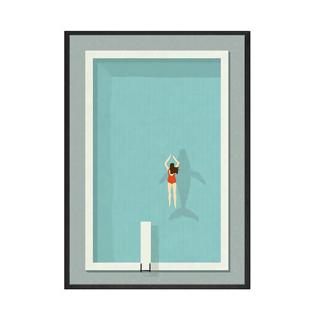 Abstract Minimalist Swimming Pool Holiday Illustration Office Decor Canvas Painting Wall Art Picture Poster Print Home No Frame