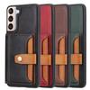 Applicable To Samsung S26 Mobile Phone Case A55 Calf Pattern Card Wallet Anti-drop Protective Case A05 Two-color Leather Case