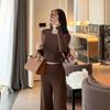 Coffee-Colored Korean Style Tight Long-Sleeve T-Shirt, Women's Autumn/Winter Base Layer Top for Petite Women