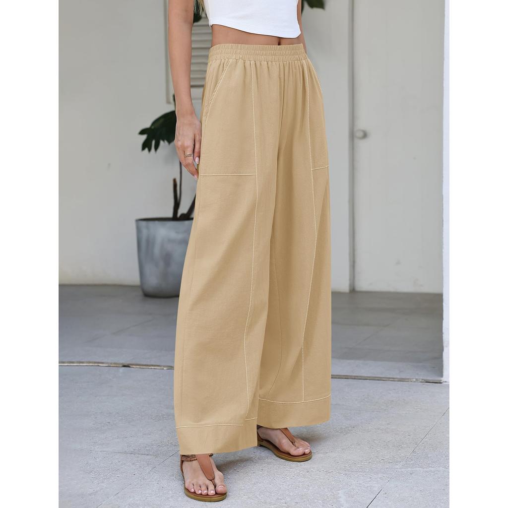 Damen Lässige und Modische Farbige Lockere Hosen mit Taschen