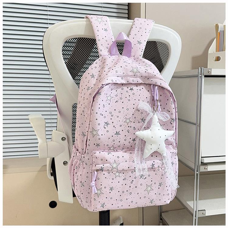 Schoolbag Schoolbag New 1011 Japanese Ins Cute Star Backpack Large Capacity Lightweight Versatile High Value Backpack Tide
