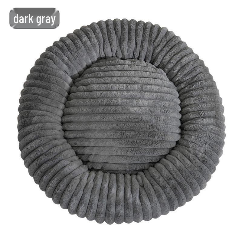 Cross-Border Faux Fur Pet Nest: Warm Round Bed for Dogs & Cats