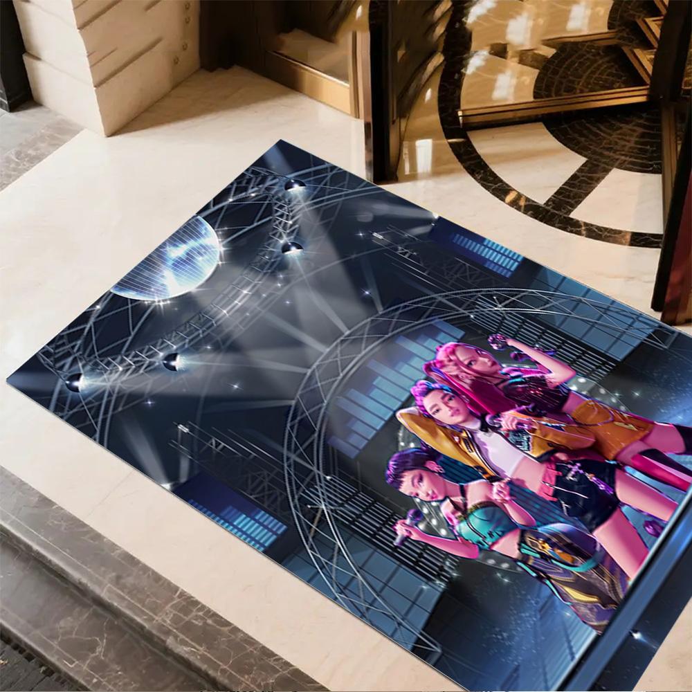 Huntrx Cyberpunk Fashion Area Rug Design for Entryway Kitchen Living Rooms Hallway Anti-slip Rug Anime Office Decor Best for Christmas