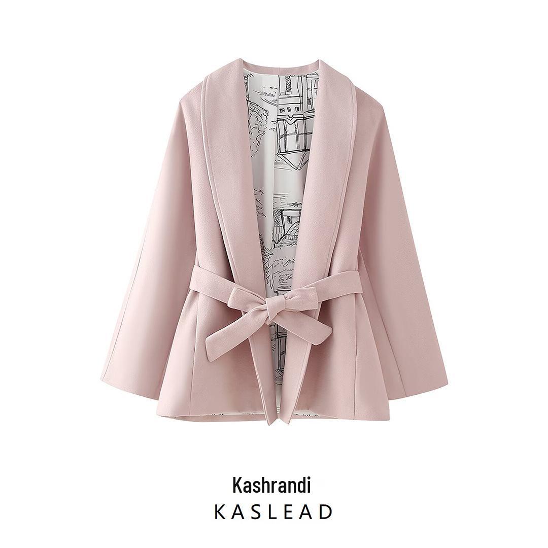 

2024 Autumn Women s European & American Fashion Gentle Blend Coat Small