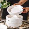 2024 New Pure White Ceramic Dinnerware Set: Deep Plates, Colorful Bowls, and Nesting Tableware