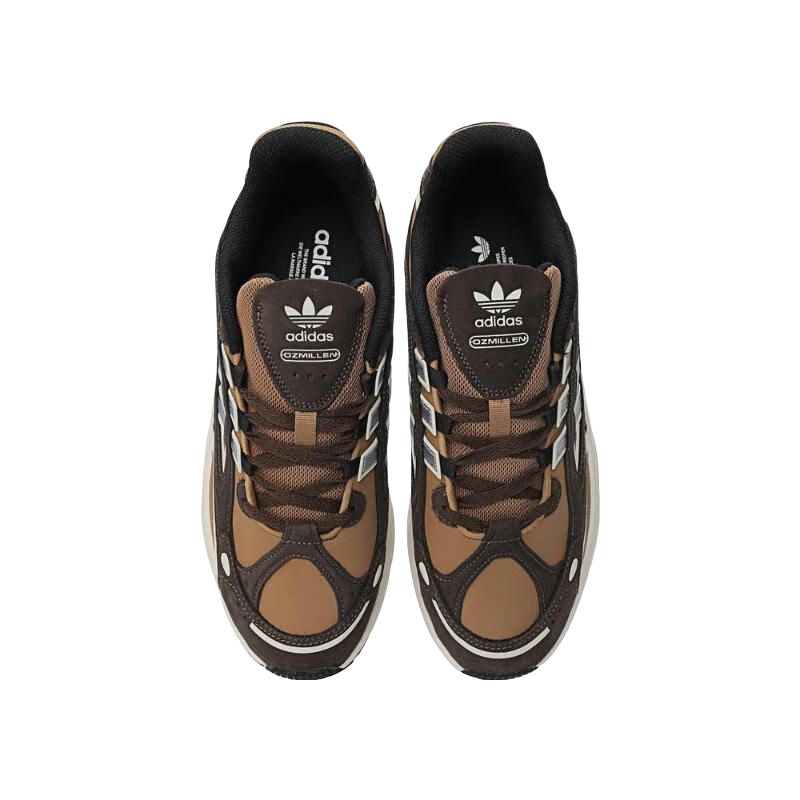 Adidas Originals Ozmillen Comfortable Fashion Slip-Resistant Durable Low-Top Lifestyle Casual Shoes Unisex Casual Shoes Brown JS0553