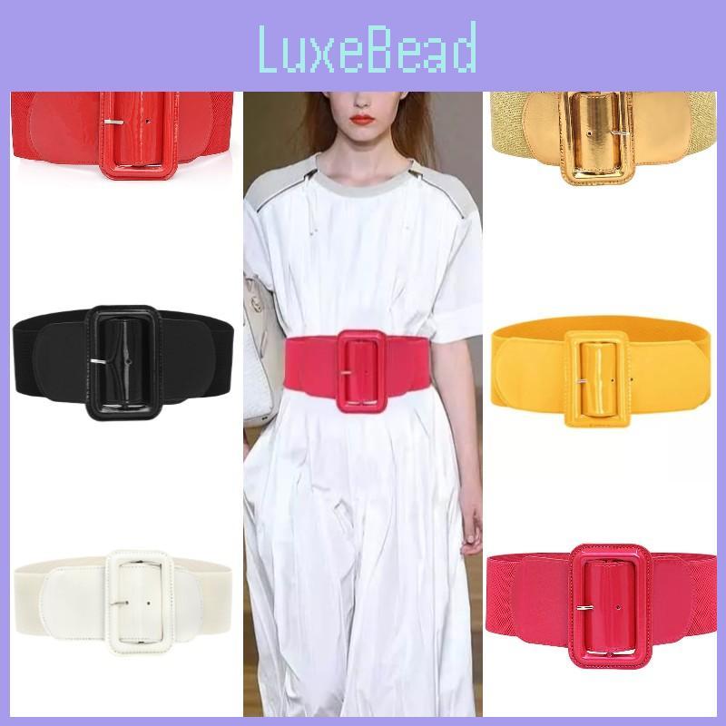 Stylish Red Elastic Waist Belt For Puffer Jackets And Coats With Chic Wide Design
