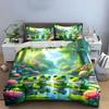 Frog Decoration Set For Garden Soft Comfortable Duvet Cover Bedding Set Included 1*Duvet Cover & 2*Pillowcases, Gift