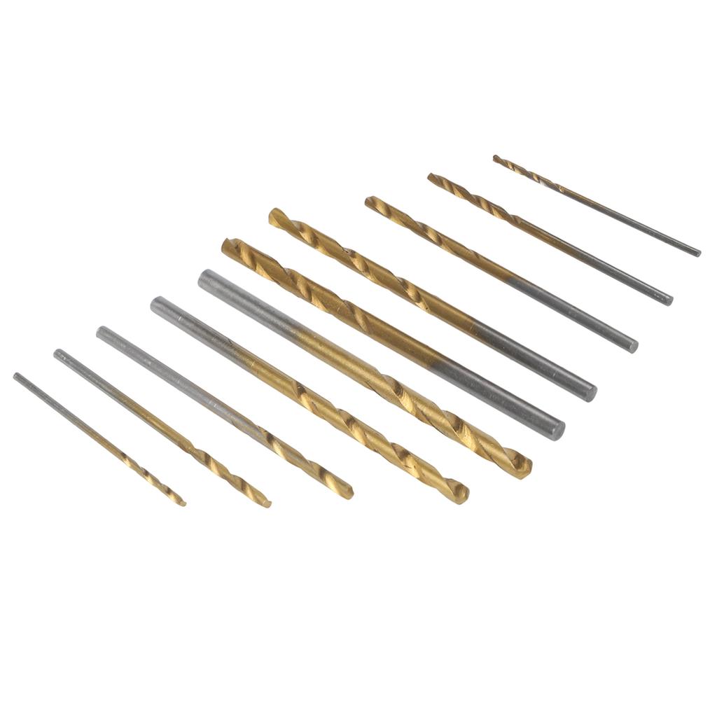 50x Titanium Drill Bits Set HSS 1/1.5/2/2.5/3mm Metal Wood Plastic Building Tool