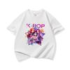 T-shirt Manches Courtes Imprimé Groupe d'Idoles K-POP Filles Mignon Dessin Animé Graphique T-shirt Haut Décontracté d'Été pour Enfants