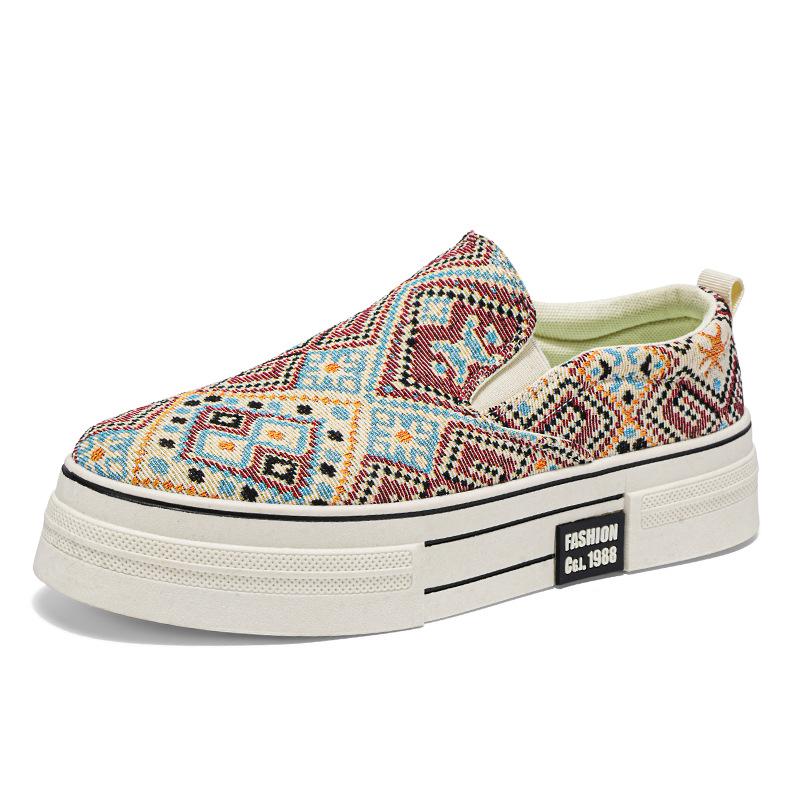 

National style camouflage Guochao sports one-pedal overboard shoes men s live broadcast outdoor European and American catwalk shoes men 44 бежевий