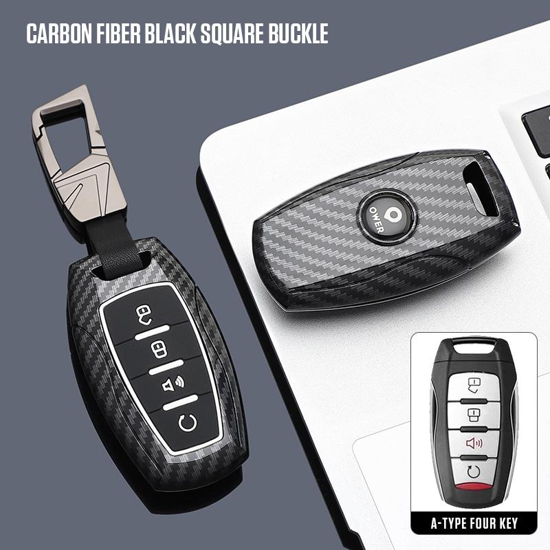 new Hover Keychain Shell  ABS Carbon Fiber Car Remote Key Case Cover Fob For Great Wall Cannon GWM POWER H6 P Series M4
