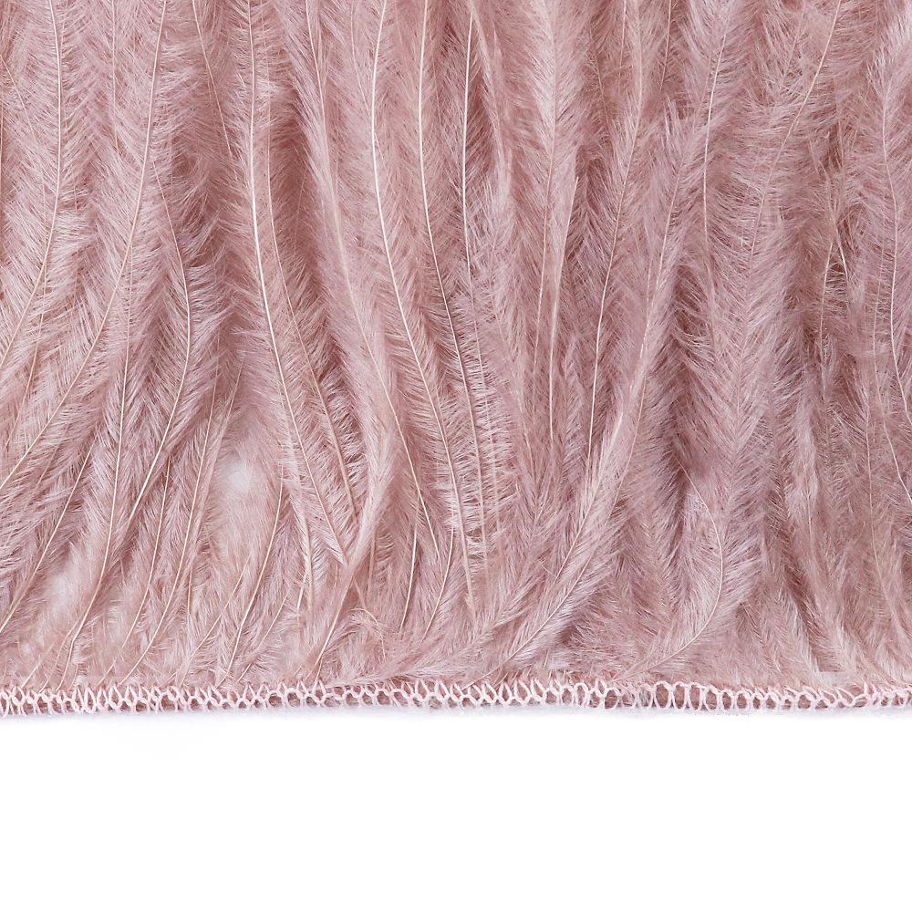 15-18cm Double Layer Dense Ostrich Feather Trim for Clothing & Formal Wear