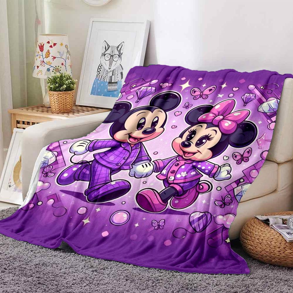 Mickey Minnie'S Sweet Adventure Flannel Blanket Super Soft Warm Cozy Blanket For Sofa Bed Office Travel Allseason Home Decor Gift