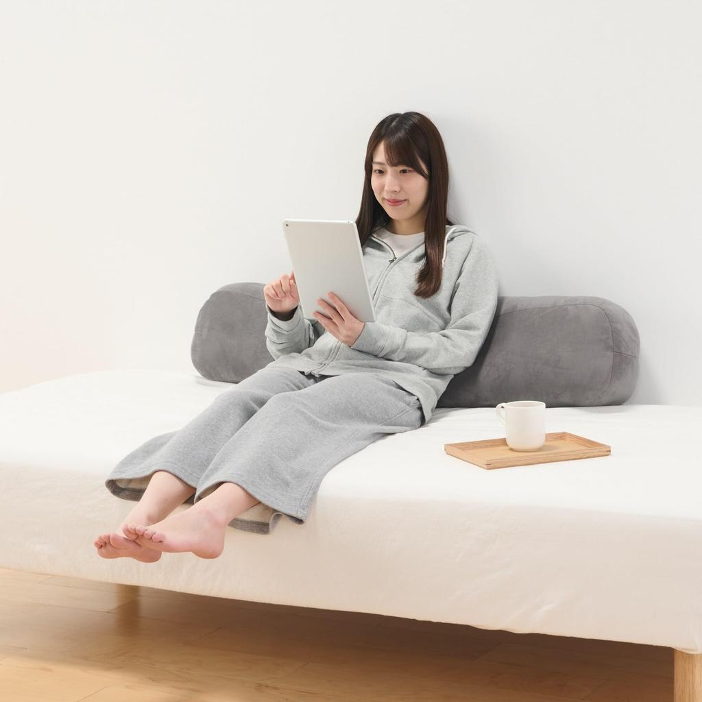 MUJI Soft Body Pillow that can also be used as a back support, 26 x 110 x 26 cm, Charcoal Gray, 84758478