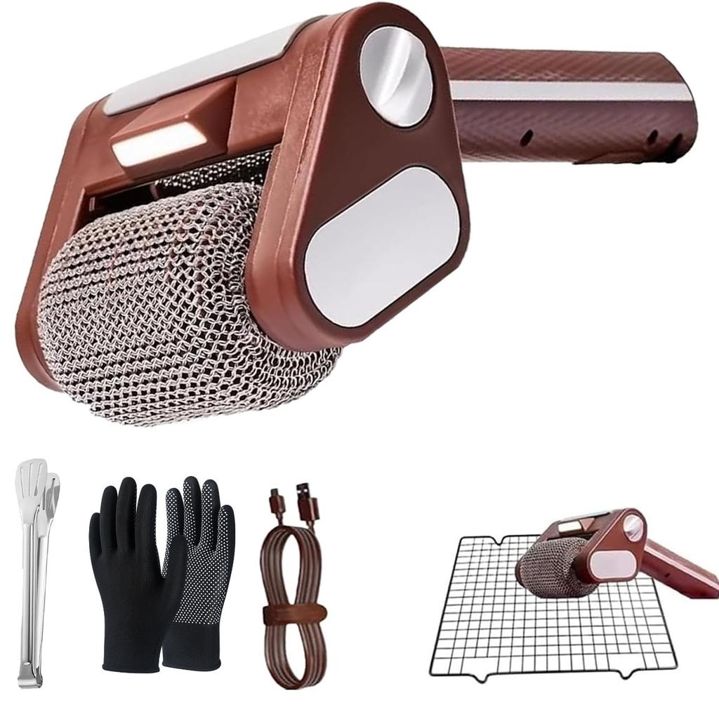 2025 Uppgradering Elektrisk Rullgrillborste 350 RPM Rostfritt Stål Borstlös Rengöringsborste Utbytbar Borsthuvud BBQ Rengöringsverktyg