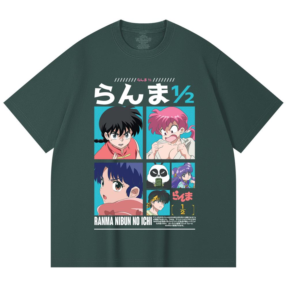 230 Gsm 100% Cotton Ranma 12 V1 Print Unisex Heavy Cotton T Shirt