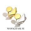 MamacitaSlay 316L Stainless Steel Mixed Color Circular Triangular Ring Waterproof 18K Gold Plated Jewelry Women's Unique Ring