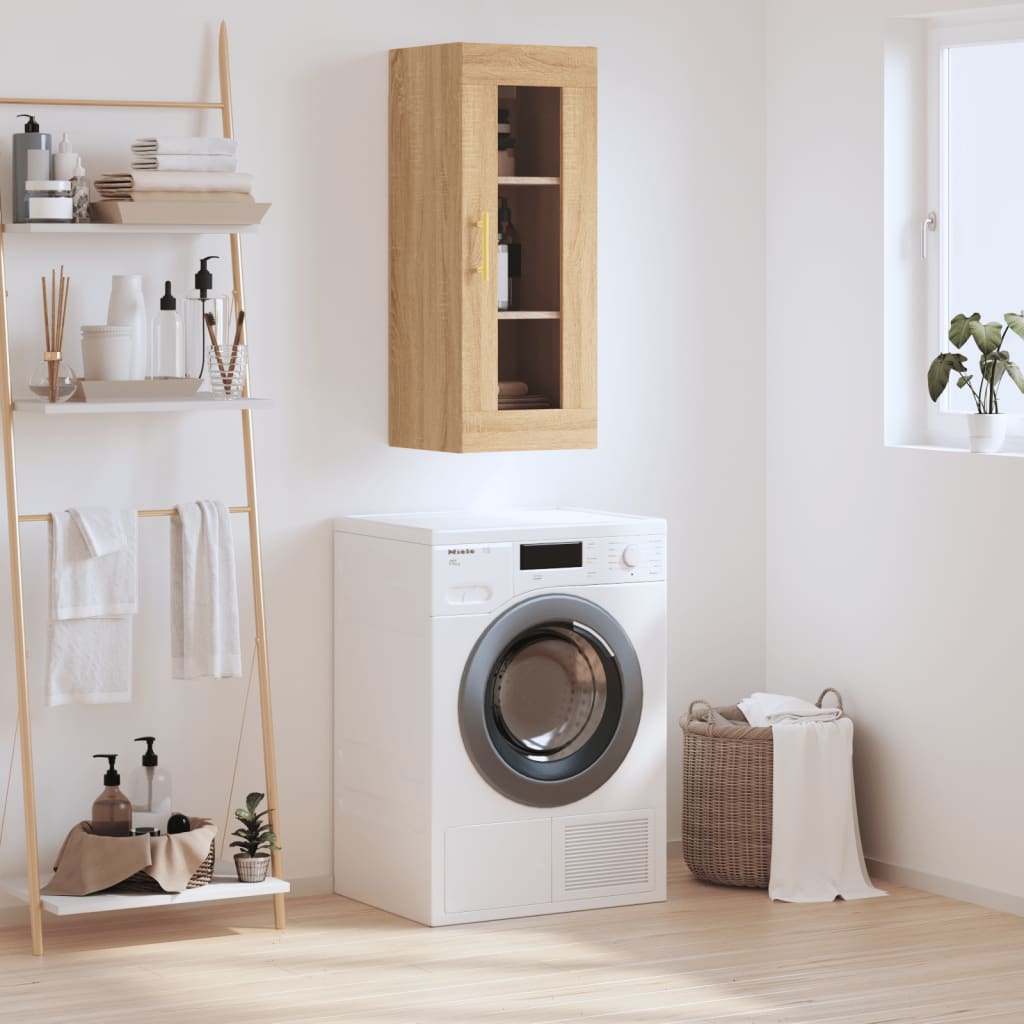 Vidaxl Wall Cabinet, Sonoma Oak, 34.5X34X90 Cm