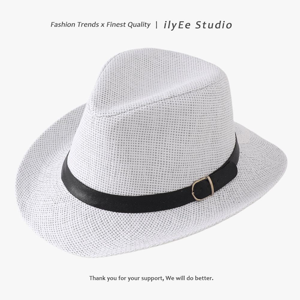 Men's Panama Straw Hat Summer New British Jazz Hat Women's Sunshade Sun Protection Beach Flat Top Hat