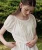 ADAUL Front Pintuck Vintage Lace Mini Dress - White