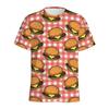 French Fries Hot Dog Pattern T-shirt Men Cartoon 3D Printed Cola Hamburger Tee Shirt Round Neck Short Sleeves Loose T Shirts