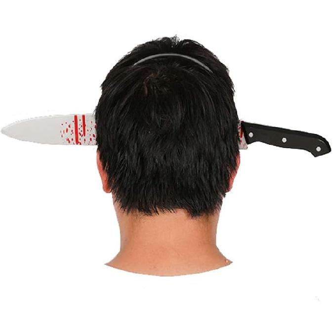 NANSHINE Halloween Scary Weapon Headbands Set 8 PCS Plastic Simulation Props Headbands Accessories Tricky Funny Costumes Party Supplies