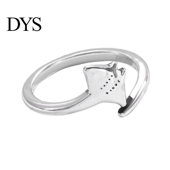 Kreativ Havdesign Ring Manta Ray til Kvinder Sød Havdyr Elegant Guld Sølv Justerbare Ringen Smykker Gaver Kæreste Kone Mor
