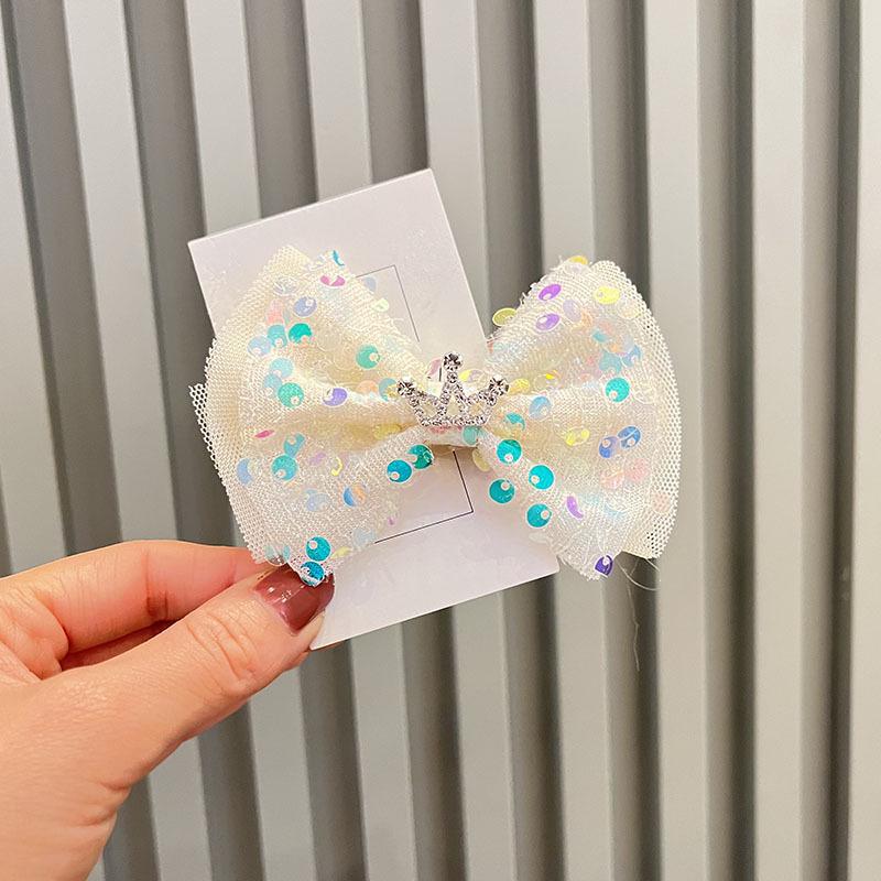 Adorable Sequin Crown Headband and Bow Hairpin for Little Princesses