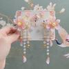 Hanchen Chinese-Style Children's Hanfu Headdress: Girls' Tassel Edge Clip with Step Shake.