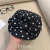 Korean Style Women Retro Polka Dot Bow Beret Cap French Stylish Elegant Sun Hat Versatile Summer New Fashion Baseball Cap