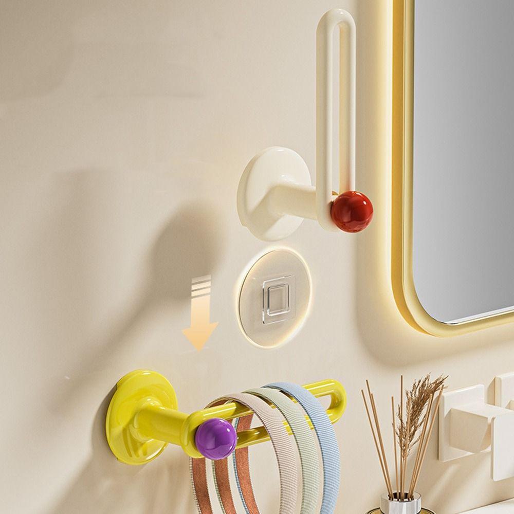 2Pcs Wall Mounted L-Shape Hairband Storage Hook Punch Free Scrunchies Storage Rack  for Home