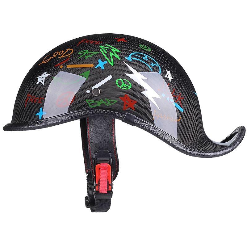 DOT Certification Motorcycle Helmet Men Women Four Seasons ABS Material Moto Helmet Carbon Fibre Half Helmet Fashion Casco Moto