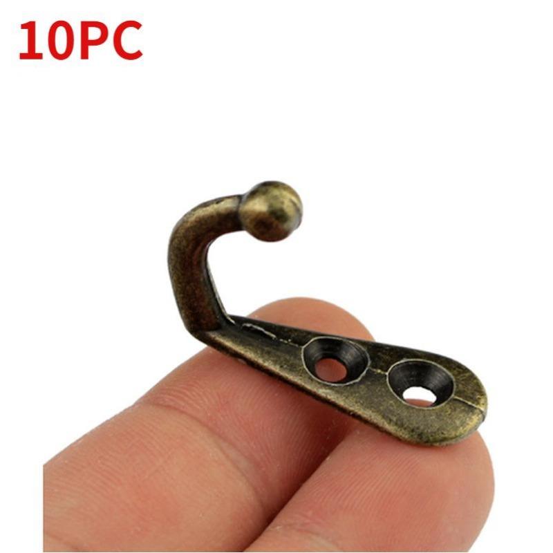 

10Pcs Multi Use Zinc Alloy Hooks For Hanging Vintage Antique Bronzed Durable Door and Wall Hook Rack For Clothes Hat Bag Towel Bronze