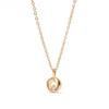 Stainless Steel Circular Inlaid Crystal Pendant Necklace - Gold/Silver Tone Minimalist Jewelry for Women
