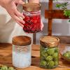 700ml Glass Sealed Jar Embossed Begonia Pattern Decoration Box Vintage Candy Snack Green Plum Storage Jar Kitchen Food Container