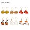 European and American Cartoon Halloween Pumpkin Ghost Earrings: Cute Drip Oil Alloy Design