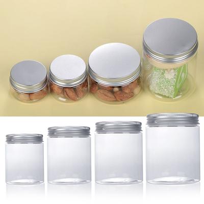 1PC 30-250ML Aluminum Cap Empty Jar Transparent Plastic Bottle Cosmetic Tin Pot Lip Balm Oil Wax Containers Home Storage Bottles