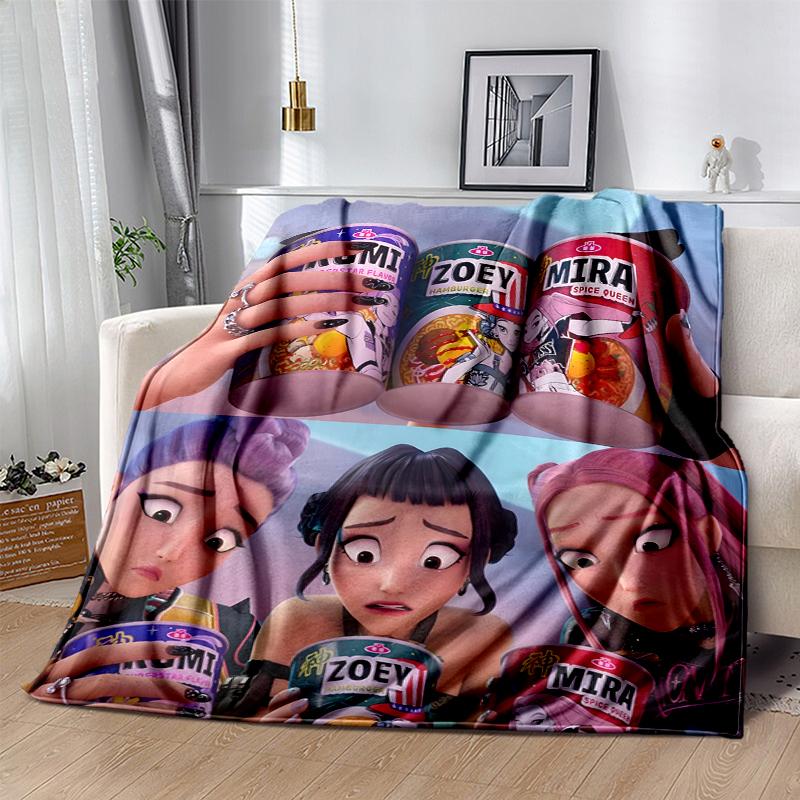 KPOP Hunter Flannel Blanket Soft Warm All-Season Throw, Design for Camping, Car Travel, Hiking Sofa, Bed, Office Perfect Gift for Parties