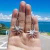 Gothic Punk Sliver Color Moth Red Wings Hollowed-out Thorny Heart Shape Rivet Pendant  for Women Trendy Jewelry Accessories Gift
