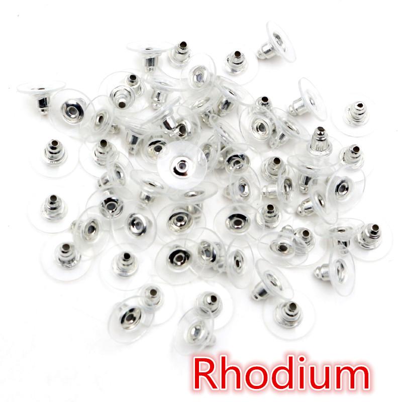 100pcs/Lot 11x6mm Plastic Metal Earring Backs Bullet Stoppers Earnuts Ear Plugs Gold/Silver Plated Findings Jewelry Accessories