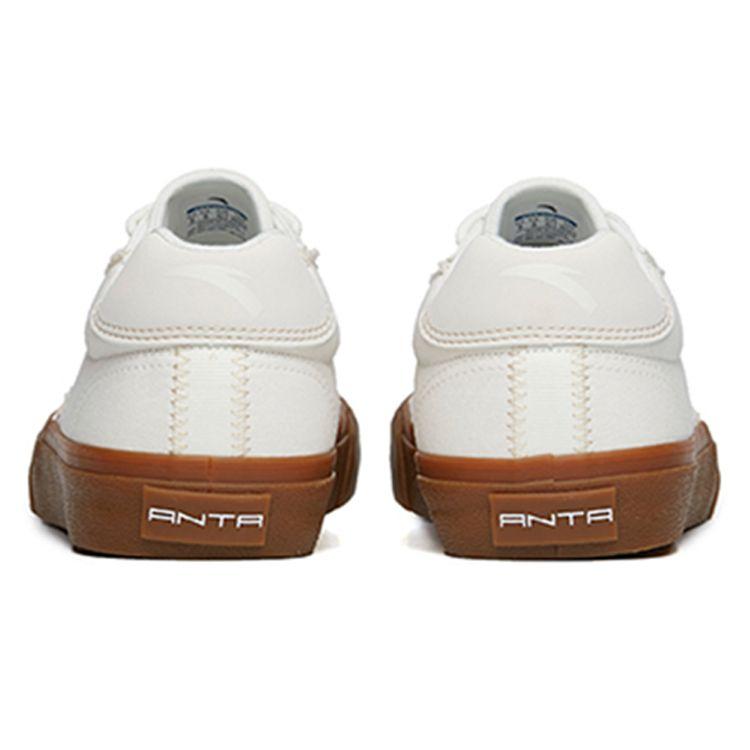 Anta Serie Lifestyle Zapatillas de Lona de Caña Baja Antideslizantes Resistentes al Desgaste para Hombre Zapatillas Blancas Marrones 112228077S-4