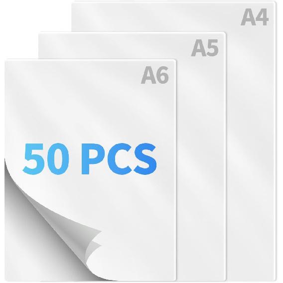 Crenova Thermal Laminating Pouches, 50pcs Laminating Sheets (5pcs A4+ 20pcs A5+ 25pcs A6), 3 Mil Clear Pouches for laminator