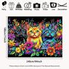 2D Colorful Kittens & Flowers Backdrop Cloth, Bright Art Photo Background