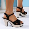 Fashion 2025 New Casual Fish Mouth Straw with Thick Heel and Thick Bottom Sandals for Women, Simple and Versatile Fashion Sandals