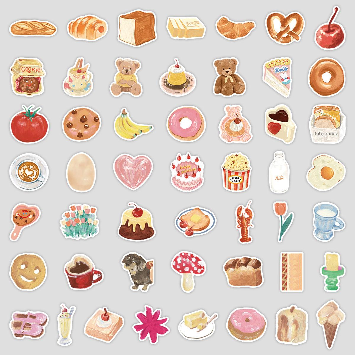 

50 Oil Painting Stick Style Series Graffiti Stickers Creative Stationery Stickers Mobile Phone Computer Waterproof Decorative Stickers