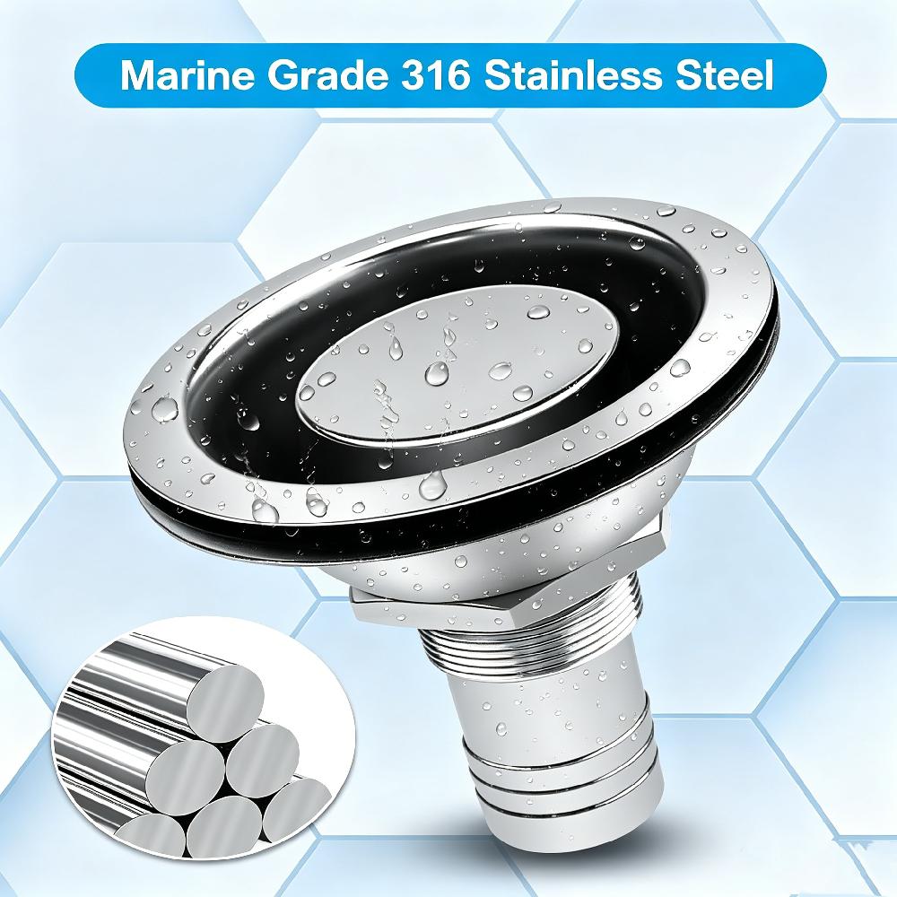 5/8" Marine Fuel Vent 316 Stainless Steel Tank Vent Corrosion Resistant Mirror Polished For Boats Yachts