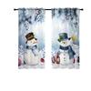 2pcs Champion Snowman Printed Transparent Curtains with Rod Bag Design   Privacy Protection   Suitable for Decoration In Various S